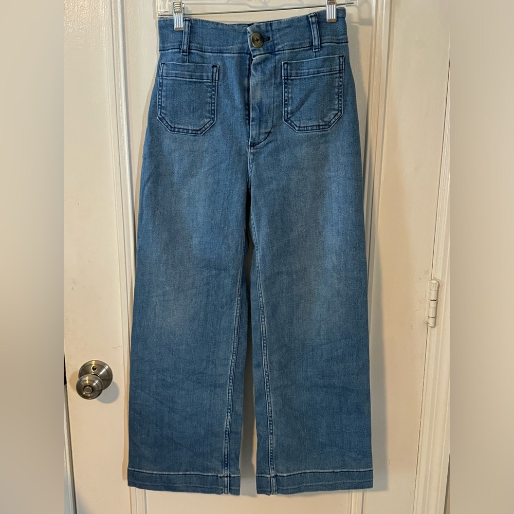 Pilcro and letterpress cropped, wide leg jeans, sz 26
